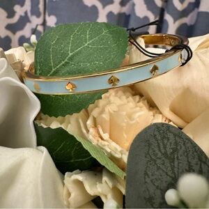 NWT Kate Spade ♠️ Spot The Spade Enamel Hinged Bangle - Crystal Blue